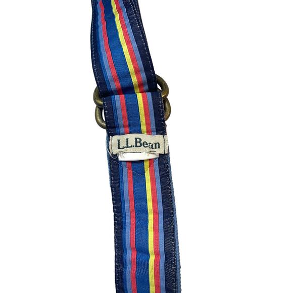 Vintage L.L. Bean Embroidered Duck Motif Ribbon Belt Blue Adjustable D-Ring - Picture 6 of 7